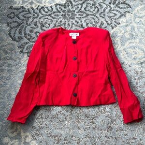 Vintage Button Down Top Red 14